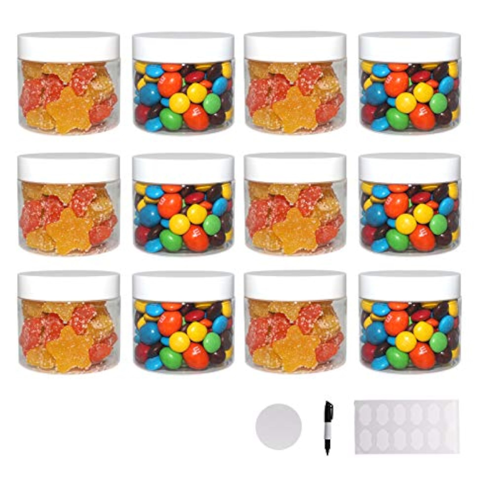 28 Pack 5 oz Plastic Slime Jars with White Lids